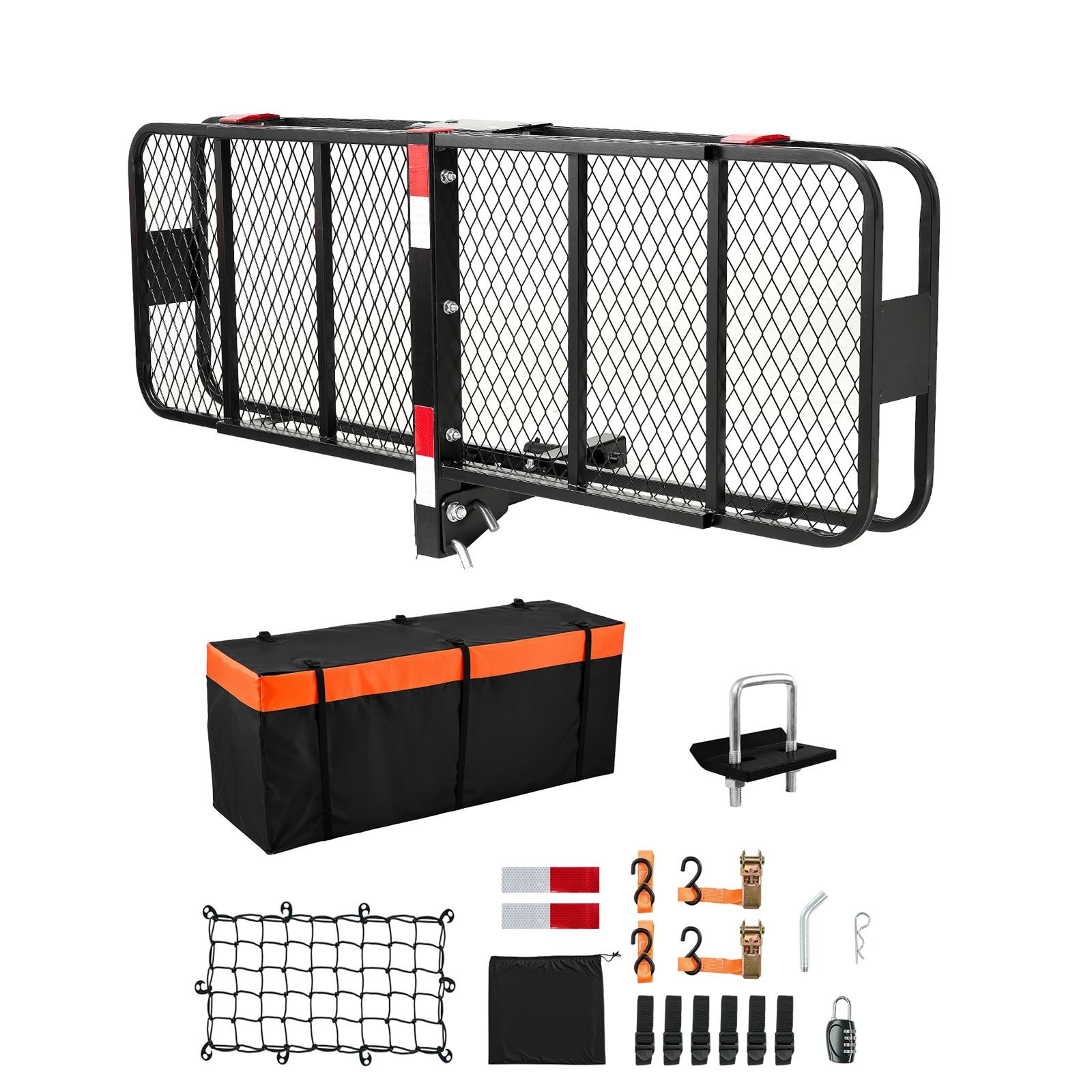 60 x 20 x 6 hitch cargo carrier 500 lbs capacity hitch cargo carrier with cargo net waterproof cargo bag folding hitch mount cargo carrier with hitch lock for 2 receiver fit for suvs.jpg