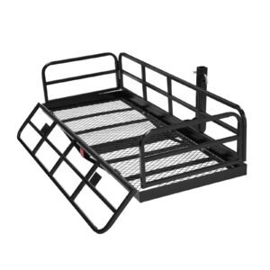 60 x 24 x 14 hitch cargo carrier 500 lbs capacity hitch cargo carrier with anti rattle hitch stabilizer folding hitch mount cargo carrier with pins and latches fit for suvspickup trucks 1.jpg