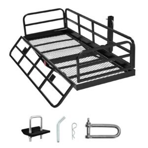 60 x 24 x 14 hitch cargo carrier 500 lbs capacity hitch cargo carrier with anti rattle hitch stabilizer folding hitch mount cargo carrier with pins and latches fit for suvspickup trucks 4.jpg