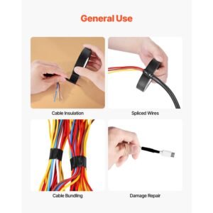 600v electrical tape 10 rolls 34 in x 66 ft general purpose pvc insulating wire 0 to 221 f flame retardant waterproof secure adhesion weather resistance for electrical equipment black 5.jpg