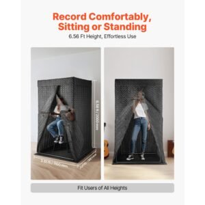 6.56 ft portable vocal booth pro grade recording studio for echo free vocals