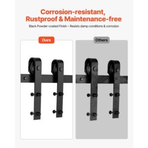 66ft sliding barn door hardware kit 330 lbs weight capacity compatible with 36 40 inches width 1 38 to 1 34 inches thickness single sliding barn door durable track j shape roller black 2.jpg