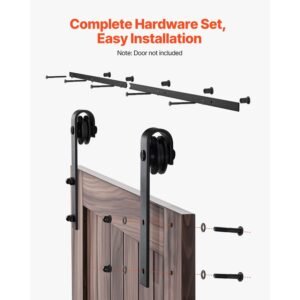 66ft sliding barn door hardware kit 330 lbs weight capacity compatible with 36 40 inches width 1 38 to 1 34 inches thickness single sliding barn door durable track j shape roller black 4.jpg