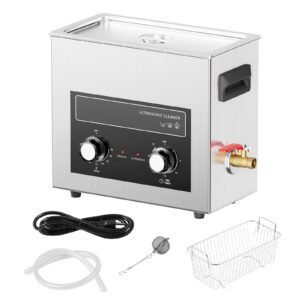 6L Ultrasonic Cleaner with Heater Timer & Basket, Professional Digital Sonic Cavitation Machine, 180W Cleaning Machine for Watch Instruments, Glasses, Coin, Metal Parts, Tool