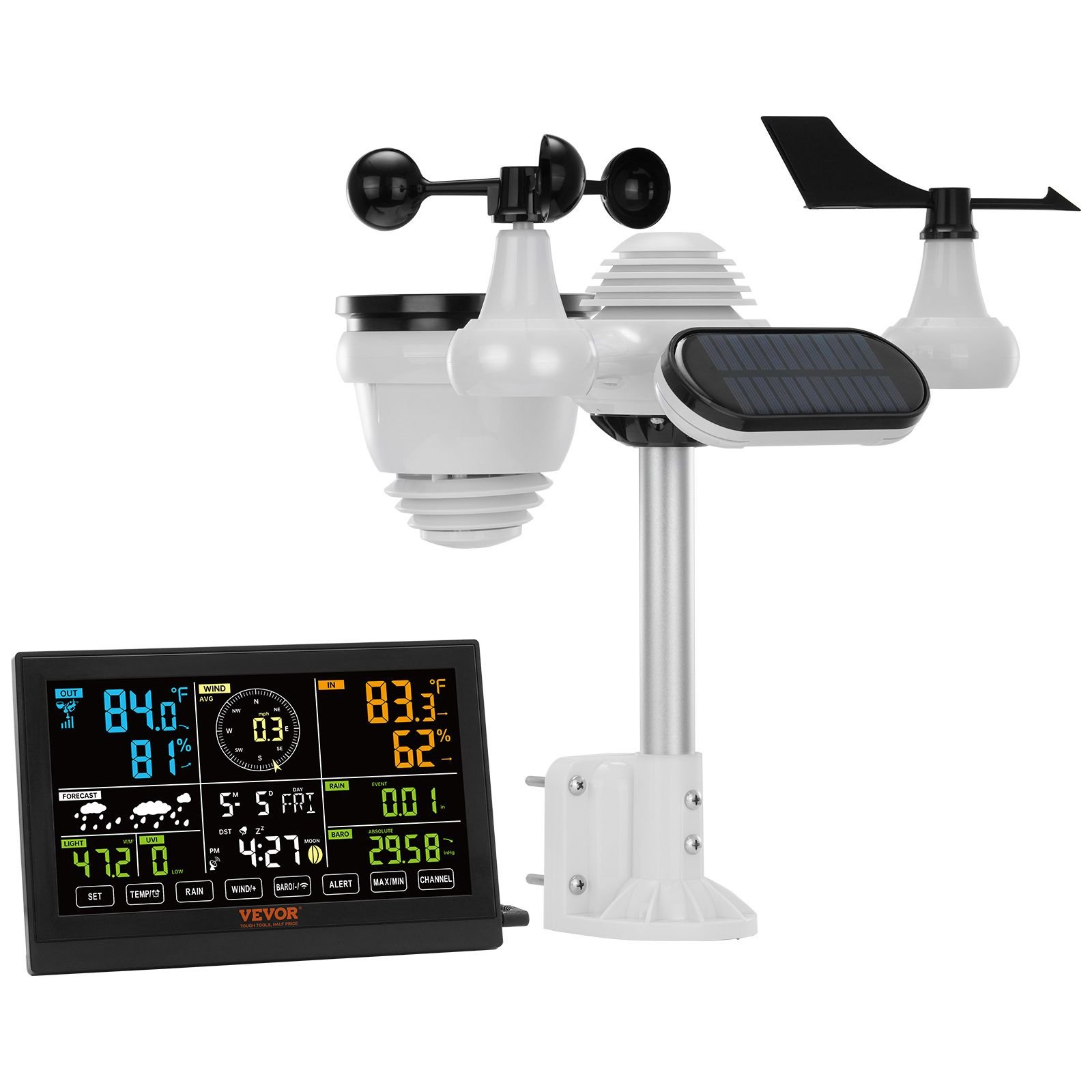 7 in 1 wireless weather station 75 in color display digital weather station indoor outdoor for temperature humidity wind speeddirection rain uv with forecast data alarm alerts no wifi.jpg
