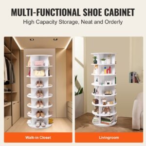 7 tiers rotating shoe rack tower 360spinning shoe display revolving shoe rack storage round carousel lazy susan shoe rack organizer ideal for bedroom living room entryway white 2.jpg