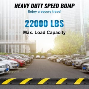 72 rubber speed bump dual channel supports up to 22000 lbs durable traffic speed hump with bright yellow reflective strip includes 4 expansion screws drill for asphalt concrete grav 2.jpg