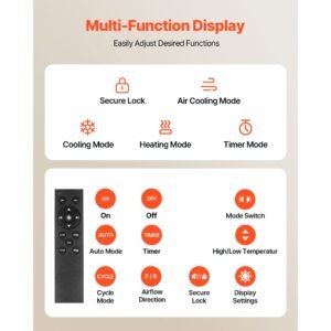 7.5 inch room to room fan, 2 in 1 305 cfm through wall fan with remote control & two way airflow, 10 speed ventilation quiet vent for kitchen, living & laundry room workshop