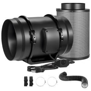 8 air filtration kit 180 cfm inline duct fan with speed controller carbon filter ducting ventilation system for heating cooling booster grow tents hydroponics 2.jpg