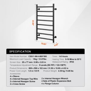 8 bars towel warmer rack wall mounted heated towel rack for bathroom ipx5 waterpoof towel heater rack with timer led display screen 5 levels adjustable temperature towel heater black 3.jpg