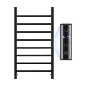 8 bars towel warmer rack wall mounted heated towel rack for bathroom ipx5 waterpoof towel heater rack with timer led display screen 5 levels adjustable temperature towel heater black 5.jpg