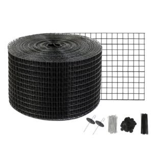 8 inch x 100ft Solar Panel Bird Guard, Critter Guard Roll Kit with 70pcs Aluminum Alloy Fasteners, Solar Panel Guard with Rust-proof PVC Coating, 1/2 inch Wire Roll Mesh