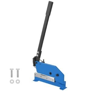 8" Manual Hand Plate Shear for Metal Sheet Processing, HS-8 Benchtop Cutter with Q235 Material, for Crafts Thick Steel Crafting, Heavy Duty Roll Press Machine for Builders, DIY Enthusiasts