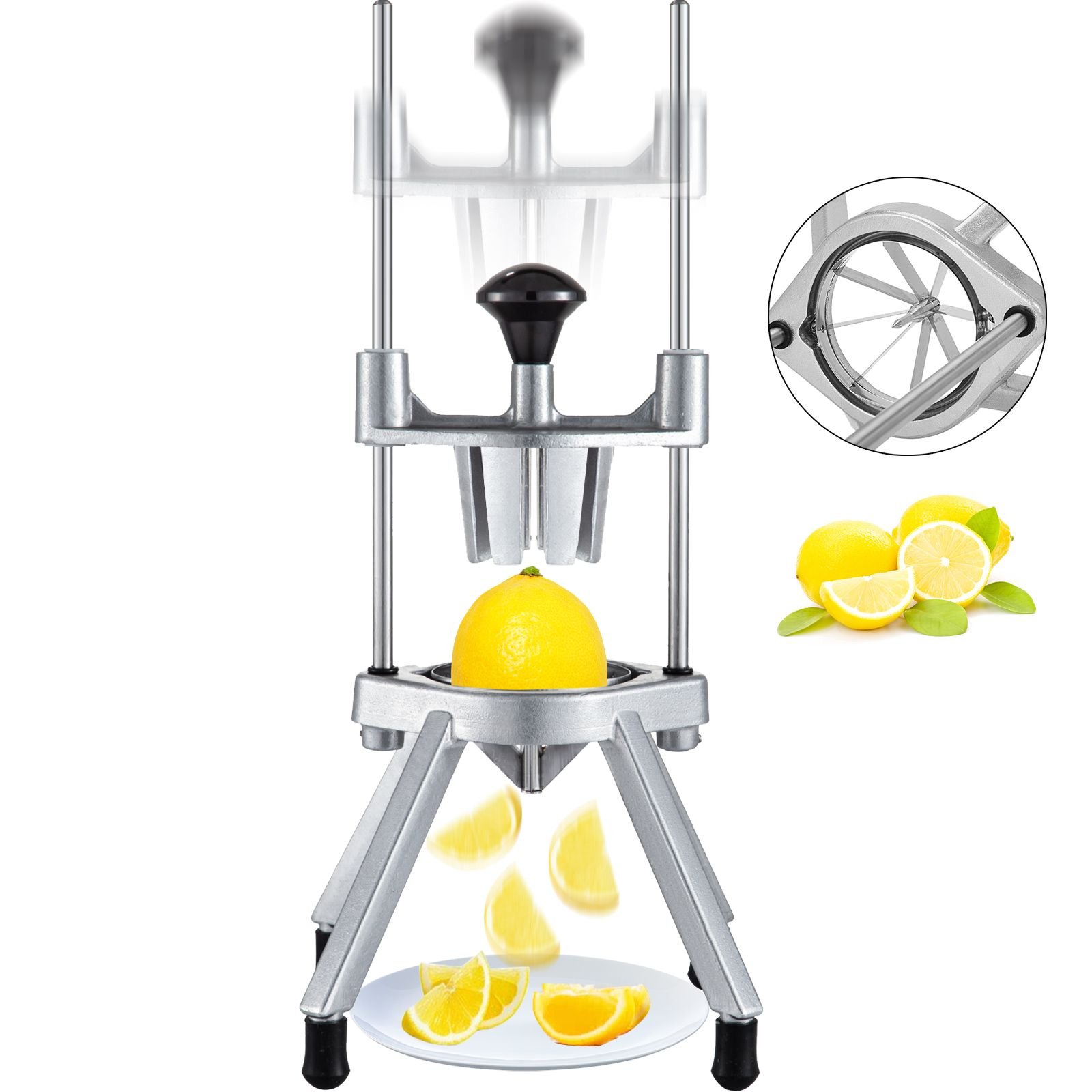 8 section commercial easy wedger stainless steel blade fruit lime slicer, lemon cutter 8 wedges for bar restaurant