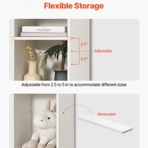 8 tiers narrow bookshelf 71 in wooden tall open bookcase with height adjustable shelf freestanding display storage floor bookcase bookshelf for library bedroom living room office white 4.jpg