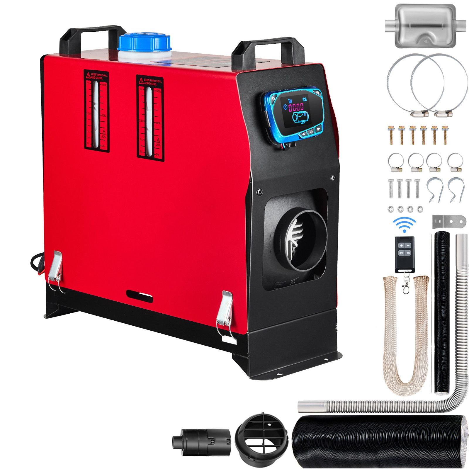 8kw diesel air heater muffler diesel heater 12v 8000w diesel parking heater remote control remote control with lcd switch for car bus trucks motorhome and boats.jpg