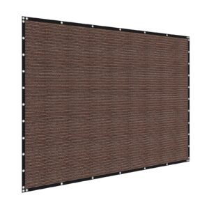 90% Sun Shade Cloth, 10 x 12 ft Pergola Shade Cover with Stainless Steel Grommets, Sun Shades Canopy Privacy Screen with 140 GSM HDPE Material, for Outdoor, Patio, Garden, and Backyard (Brown)