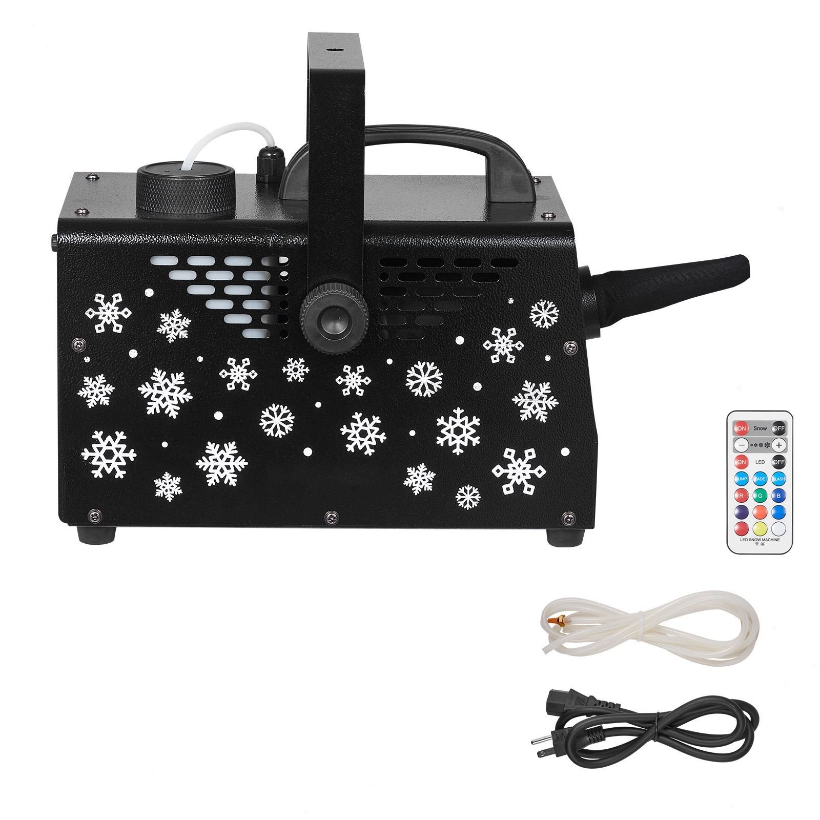 900w snow machine with 9 led rgb lights, 12 led lighting colors, and wireless remote, handheld/hanging outdoor snowflake machine fake snow machines with 1l tank for christmas party