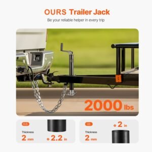 a frame trailer jack 2000 lbs dynamic load capacity trailer jack stand with handle rectangular footpad 15 inch vertical travel suitable for rv horse utility trailers yacht trailers 5.jpg