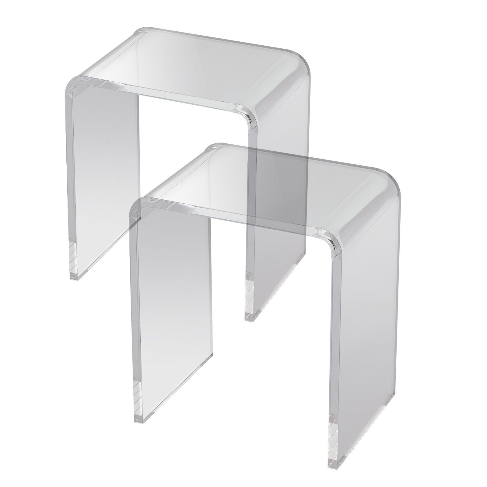 acrylic end table 2 pcs c shaped lucite side tables clear acrylic side table for drink food snack used in living room bedroom and study.jpg