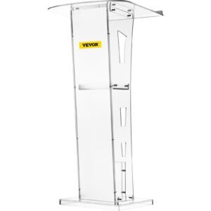 Acrylic Podium 45" Tall Plexiglass Podium 26.8"x15" Table Acrylic Pulpits for Churches with 8 mm Thick Acrylic Board Acrylic Podiums and Lecterns Design for Lecture Recital Speech & Presentat