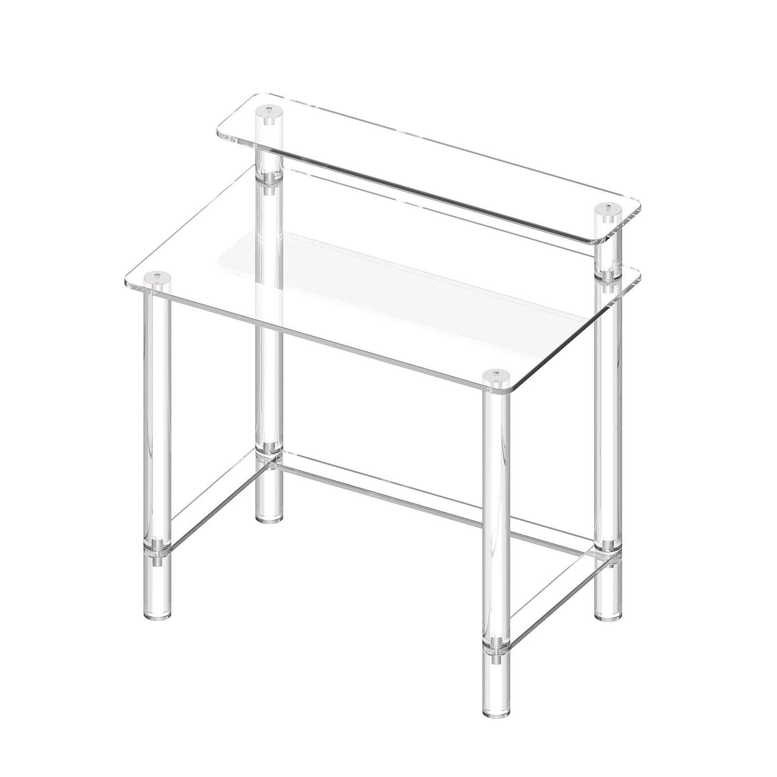 acrylic table 2 tiers clear office desk with monitor stand acrylic study computer desk modern side end table nightstand for bedroom office study cloakroom 197 x 315 x 347 in clear.jpg