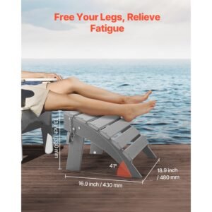 adirondack ottoman 169l x 189w x 13h inch hdpe plastic folding adirondack ottoman weather resistant foot rest for adirondack chair widely used for outside porch pool lawn backyard gray 5.jpg