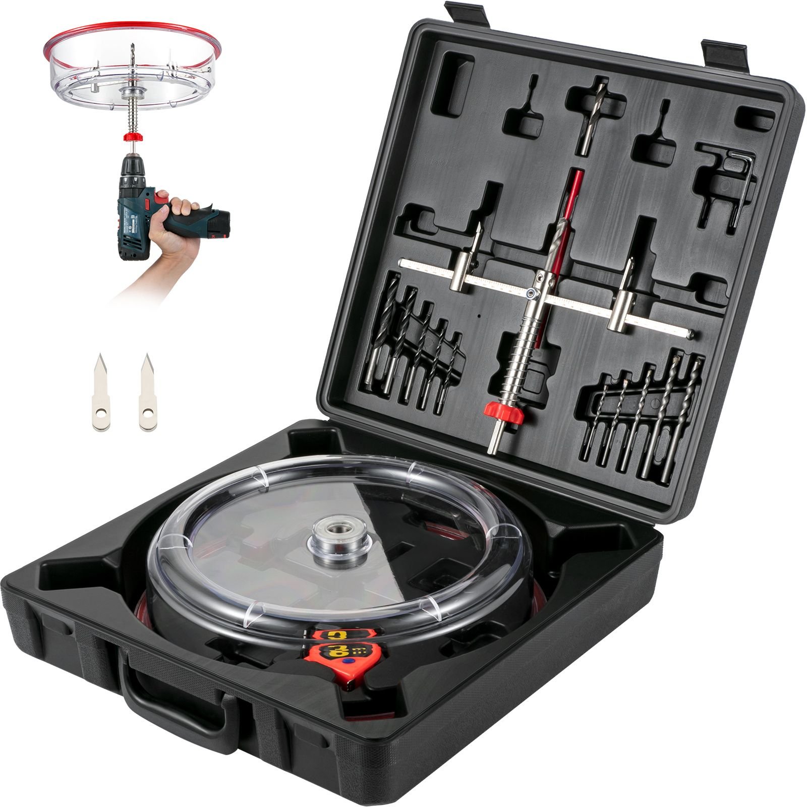 adjustable hole saw cutter kit 1 58 to 11 13 16 40 300 mm recessed hole saw with pc dust shield two replaceable pilot drill bits for recessed lights ceiling speakers vent holes.jpg