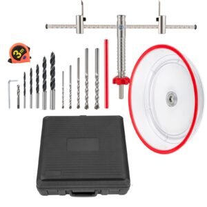 Adjustable Hole Saw Cutter Kit, 1-5/8" to 8" (40-200 mm), Two Replaceable Pilot Drill Bits, Twin Blade Recessed Hole Saw with PC Dust Shield, for Recessed Lights, Ceiling Speakers, Vent Holes