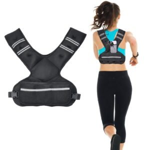 adjustable weighted vest 20 32lb weight vest with 6 ironsand weights and reflective stripe body weight vest exercise set for men women workout equipment for strength training running jogging 5.jpg
