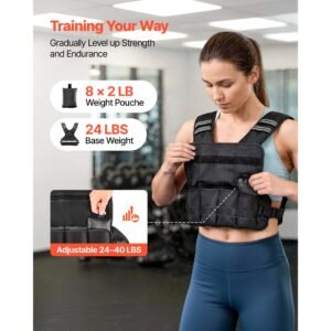 adjustable weighted vest 24 40 lbs comfortable x shape body weight vest set with 8 weight packs and reflective stripe for men women workout equipment for strength training running jogging 1.jpg