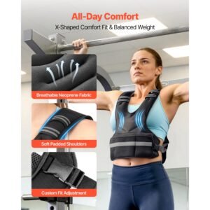adjustable weighted vest 24 40 lbs comfortable x shape body weight vest set with 8 weight packs and reflective stripe for men women workout equipment for strength training running jogging 2.jpg