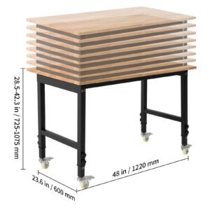adjustable workbench on wheels 1500 lbs capacity 48 x 24 inch oak wood top workbench with 285 423 inch height adjustment heavy duty hardwood worktable for garage workshop home office 4.jpg