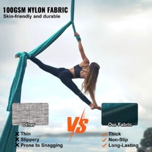 aerial silk yoga swing 87 yards aerial yoga hammock kit with 100gsm nylon fabric full rigging hardware easy set up guide antigravity flying for all levels fitness bodybuilding green 1.jpg