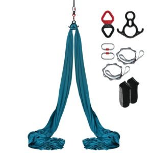 aerial silk yoga swing 87 yards aerial yoga hammock kit with 100gsm nylon fabric full rigging hardware easy set up guide antigravity flying for all levels fitness bodybuilding green.jpg