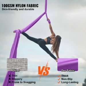 aerial silk yoga swing 87 yards aerial yoga hammock kit with 100gsm nylon fabric full rigging hardware easy set up guide antigravity flying for all levels fitness bodybuilding purple 1.jpg