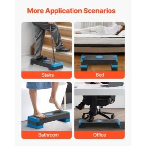 aerobic exercise step platform 28 inch workout aerobic stepper height adjustable fitness training step deck trainer with 4 risers non slip surface bench for home gym cardio strength blue 3.jpg