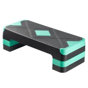 aerobic exercise step platform 28 inch workout aerobic stepper height adjustable fitness training step deck trainer with 4 risers non slip surface bench for home gym cardio strength green 3.jpg