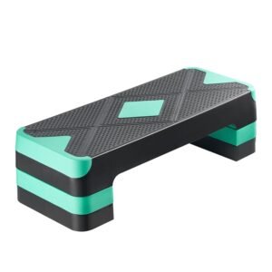 aerobic exercise step platform 28 inch workout aerobic stepper height adjustable fitness training step deck trainer with 4 risers non slip surface bench for home gym cardio strength green 5.jpg