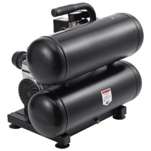 Air Compressor, 4.6 Gallon Steel Tank, 1HP 2.2 CFM@90 PSI Oil Free Air Compressor & Max. 120PSI Pressure, 80dB Ultra Quiet Portable Compressor, for Auto Repair, Tire Inflation, Spray Painting
