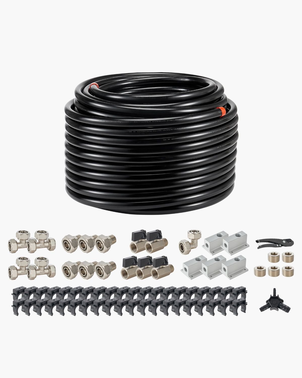 air compressor line kit 200ft x 34 hdpe aluminum compressed air piping system leak proof easy to install compressed air line tubing kit for garages workshops black.jpg