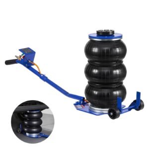 Air Jack, 3 Ton/6613 lbs Triple Bag Air Jack, Airbag with Six Steel Pipes, Lift Up to 17.7 inch/450 mm, 1-6 s Fast Lifting Pneumatic with Long Handle & Rubber Pad for Cars, SUVs, Pickup Trucks