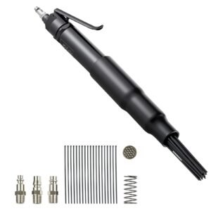 Air Needle Scaler, 3400BPM Pneumatic Scaler for Rust Paint Removal - with 3-Speed Adjustment, 19 Hardened Needles & 3 Air Nozzle Connectors - Lightweight, Compact & Ergonomic Grip