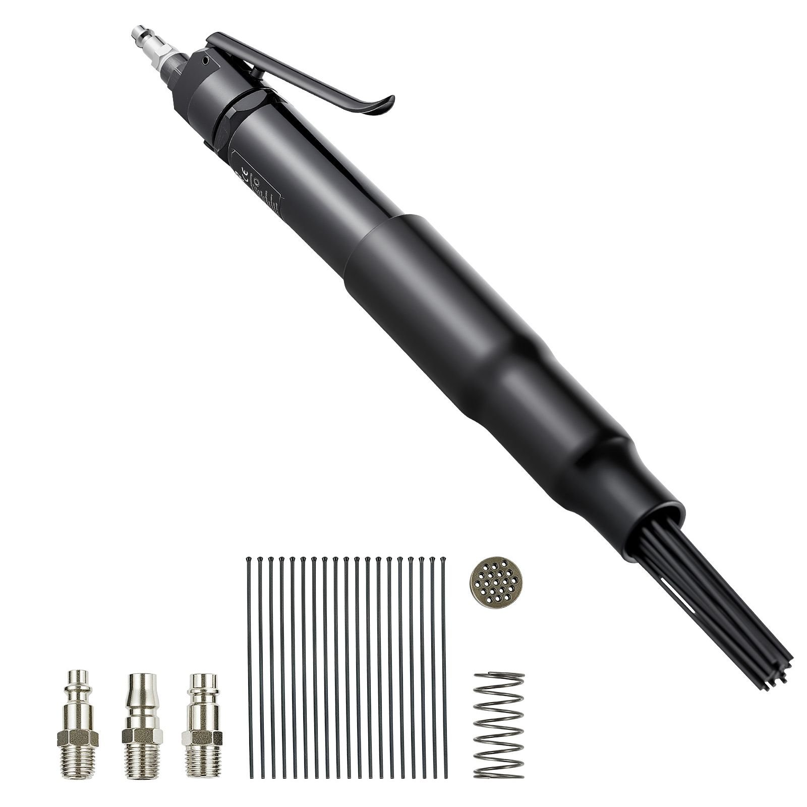 air needle scaler, 3400bpm pneumatic scaler for rust paint removal with 3 speed adjustment, 19 hardened needles & 3 air nozzle connectors lightweight, compact & ergonomic grip