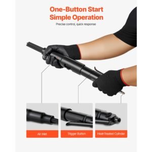 air needle scaler, 3400bpm pneumatic scaler for rust paint removal with 3 speed adjustment, 19 hardened needles & 3 air nozzle connectors lightweight, compact & ergonomic grip