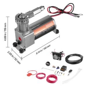 air shock controller kit 12v 100psi on board air compressor system air ride suspension compressor kit with single path system pressure gauge air line for trucks vans 2.jpg