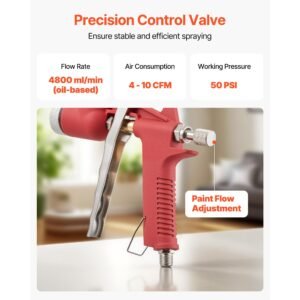 air texture spray gun, 1.45 gallon air hopper spray gun, professional drywall texture painting sprayer with 3 nozzles (3.5mm, 6mm, 8mm) for popcorn, knockdown, orange peel textures