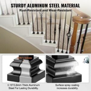 aluminum alloy baluster shoes stair flat shoe with screw holes for 12 inch square scroll basket twist knuckle staircase balusters metal spindle railing satin black 50 pcs 1.jpg
