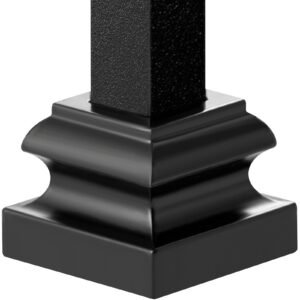 aluminum alloy baluster shoes stair flat shoe with screw holes for 12 inch square scroll basket twist knuckle staircase balusters metal spindle railing satin black 50 pcs.jpg