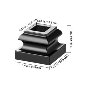 aluminum alloy baluster shoes stair flat shoe with screw holes for 12 inch square scroll basket twist knuckle staircase balusters metal spindle railing satin black 50 pcs 4.jpg